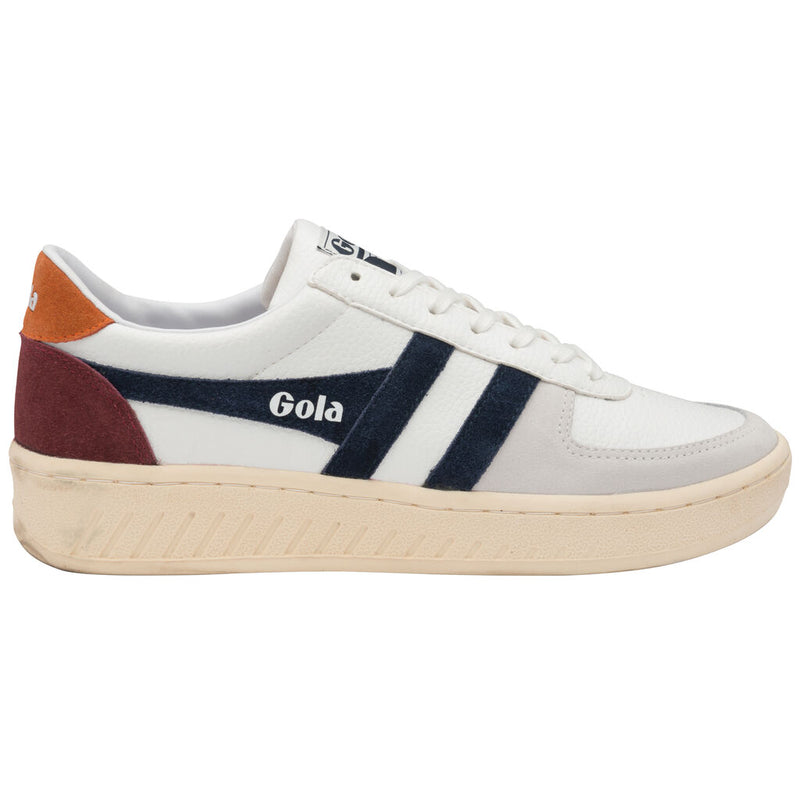 Gola Men's Grandslam Trident Sneaker | White/Navy/Moody Orange