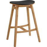 Skol 26" Counter Height Stool With Leather Seat - Caramelized (Set of 2)