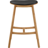 Skol 26" Counter Height Stool With Leather Seat - Caramelized (Set of 2)