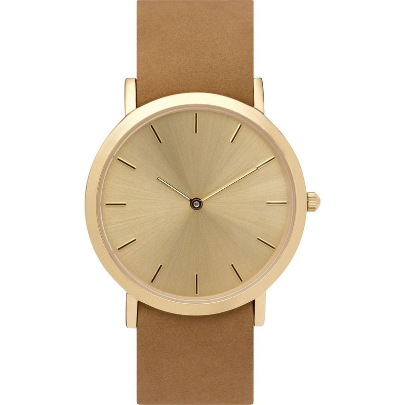 Analog Classic Gold Plated Watch | Tan Strap GT-CG