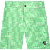 Tom & Teddy Men's Gingham Contemporary Swim Trunk | Green