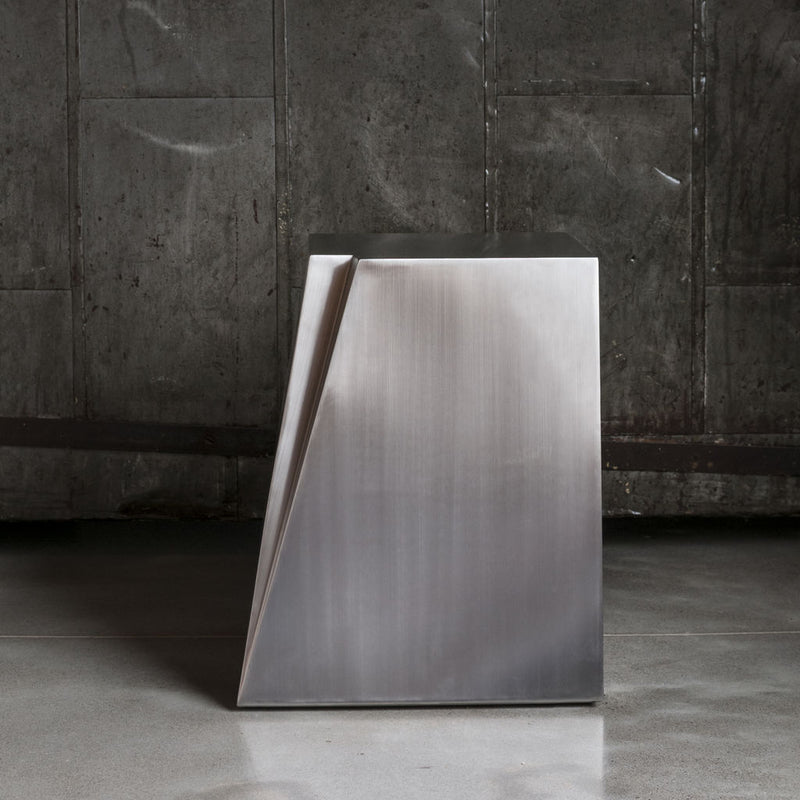 Gus* Modern Glacier End Table | Stainless Steel ECETGLAC-ss