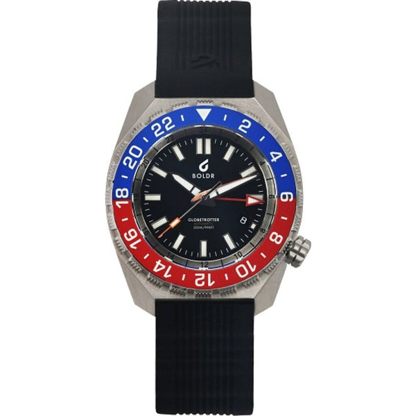 Boldr Globetrotter GMT Dive Watch | Blue/Red