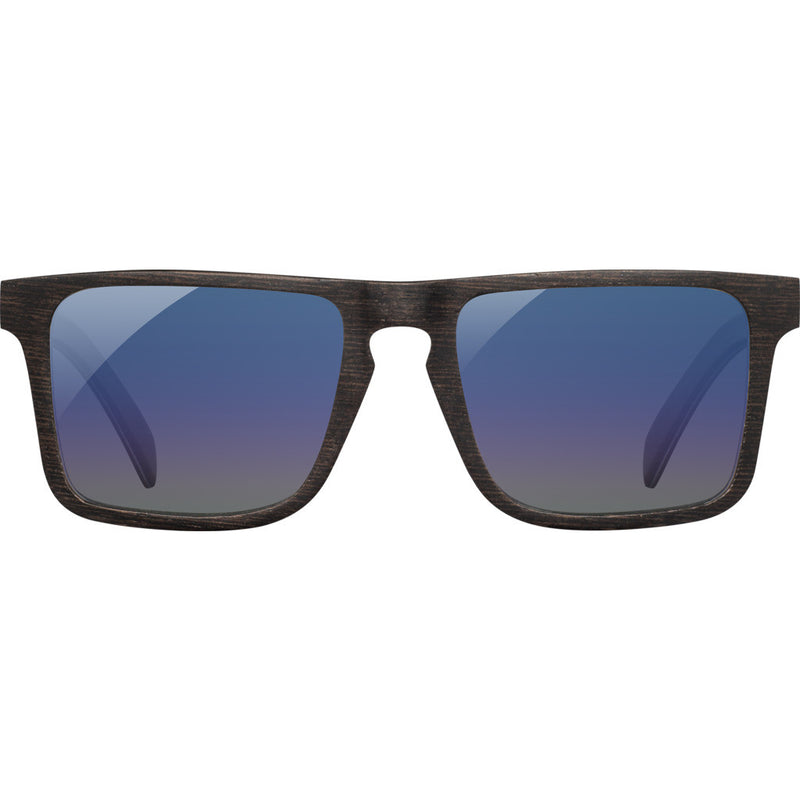 Shwood Govy 2 Wood Sunglasses | Dark Walnut / Blue Flash Polarized-WOG2DWB3P