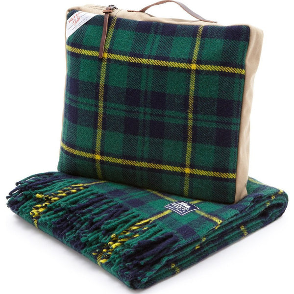 Faribault Pak-a-Robe Plaid Packable Wool Throw | Itasca Green 17276 50x60