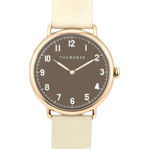 The Horse Polished Rose Gold Watch | Chocolate/Ivory H8