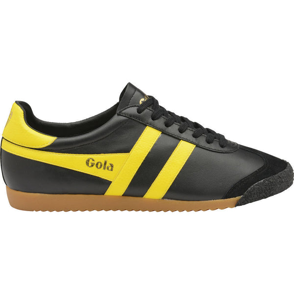 Gola Men's Harrier 50 Leather Sneakers | Black/Yellow