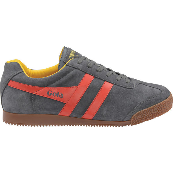 Gola Men's Harrier Suede Sneakers | Grey/Red/Sun