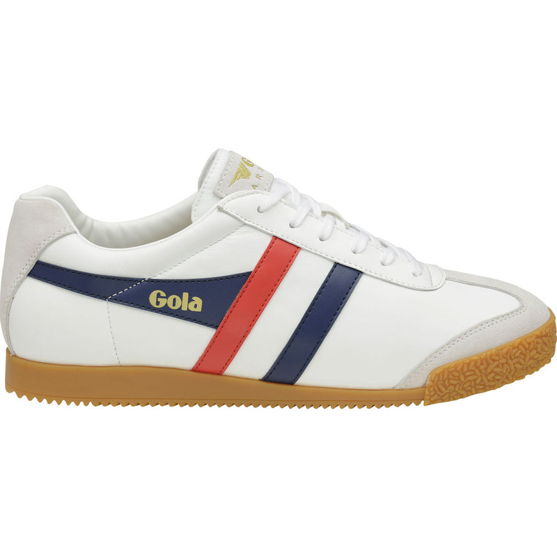 Gola Mens Harrier Leather Sneakers | White/Navy/Red- CMA198-Size 13