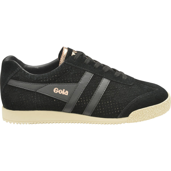 Gola Women's Harrier Glimmer Suede Sneakers | Black/Rose Gold/Off White