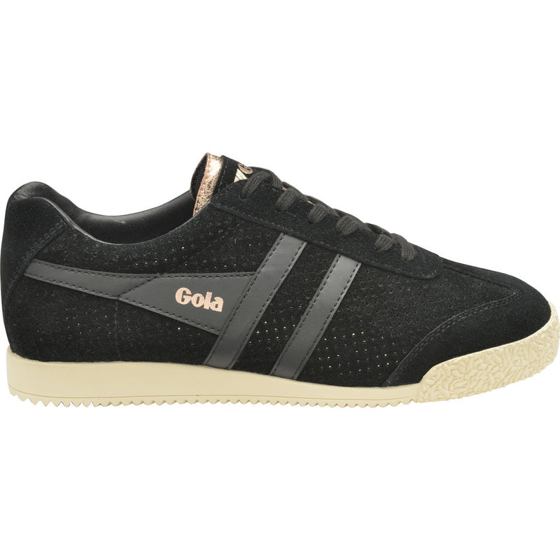Gola Women's Harrier Glimmer Suede Sneakers | Black/Rose Gold/Off White