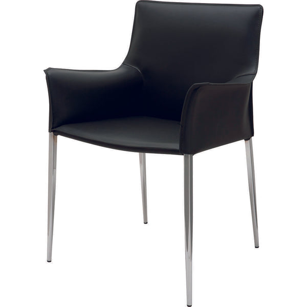 Nuevo Colter Dining Chair | Black Leather