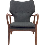 Nuevo Patrik Lounge Chair | Medium Grey Tweed/Walnut