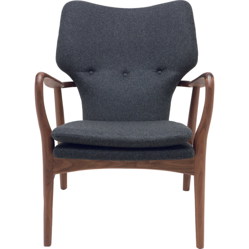 Nuevo Patrik Lounge Chair | Dark Grey Wool/Walnut
