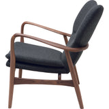 Nuevo Patrik Lounge Chair | Dark Grey Wool/Walnut