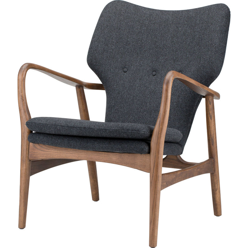 Nuevo Patrik Lounge Chair | Dark Grey Tweed/Walnut