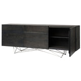 Nuevo Zola Cabinet | Ebonized Oak / Stainless Steel HGSR464