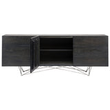 Nuevo Zola Cabinet | Ebonized Oak / Stainless Steel HGSR464