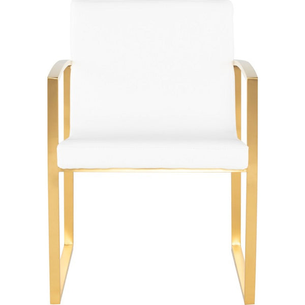 Nuevo Clara Dining Chair | White / Gold