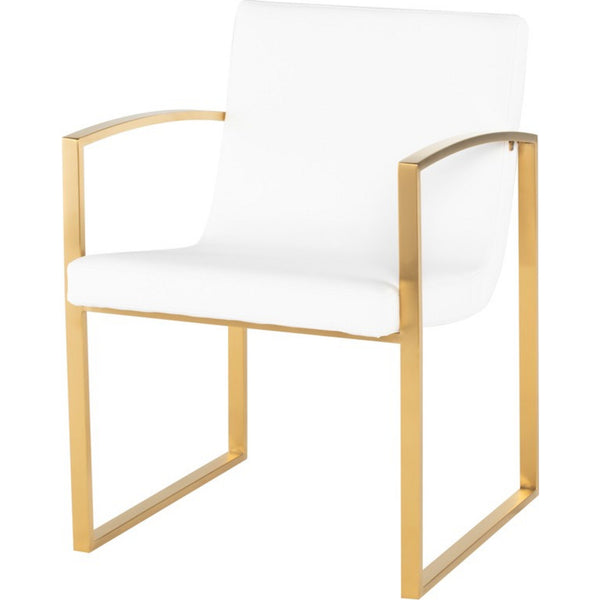 Nuevo Clara Dining Chair | White / Gold