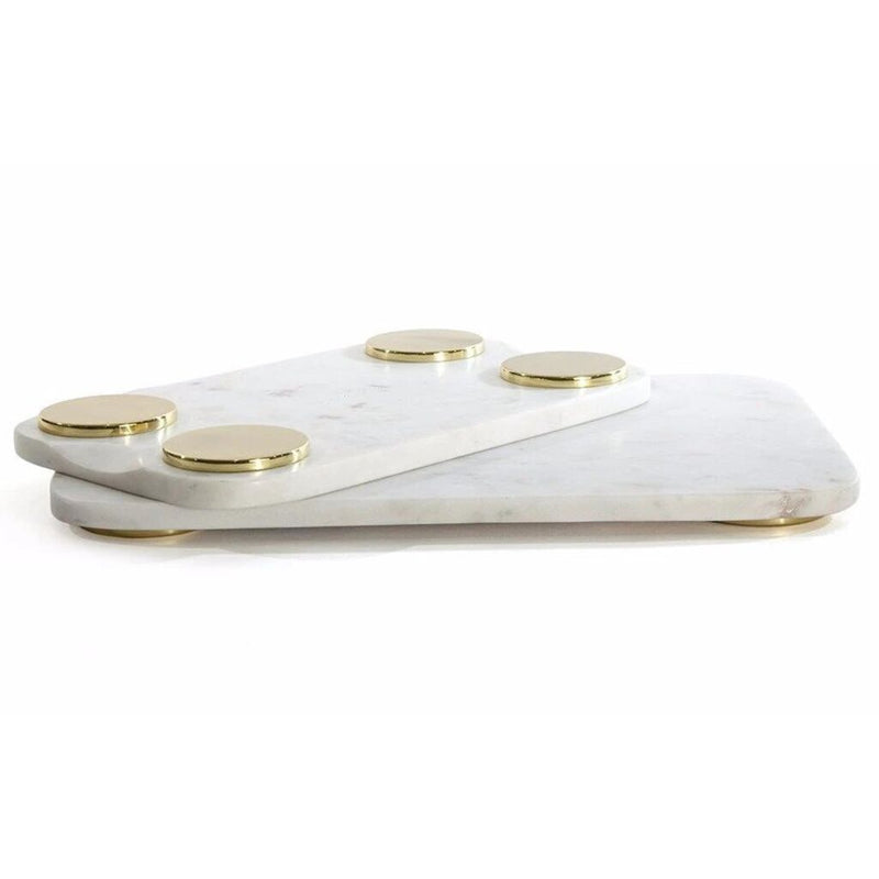 Hawkins New York Mara Marble Serving | White/Brass