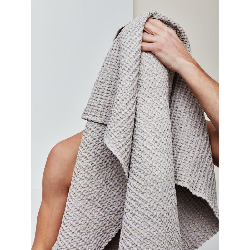 Hawkins New York Simple Waffle Towels - Grey - Washcloth