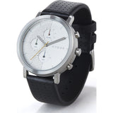Hygge 2204 Silver Chronograph Watch | Leather