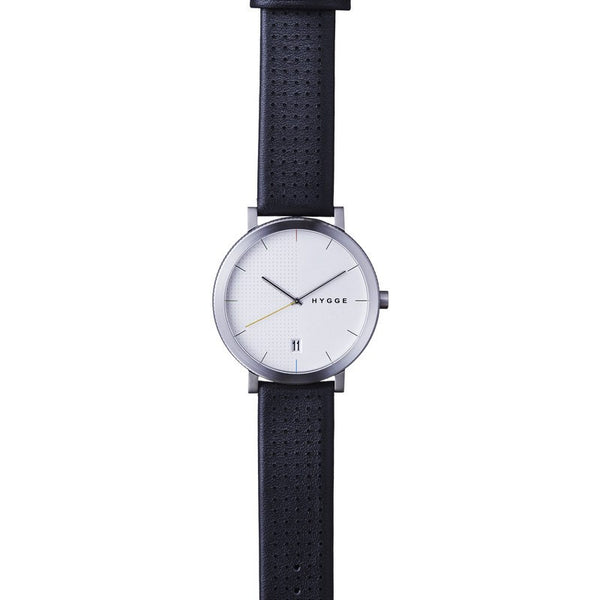Hygge 2203 Silver Watch | Black Leather MSL2203C(BK)