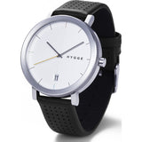 Hygge 2203 Silver Watch | Black Leather