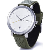Hygge 2203 Silver Watch | Khaki Leather MSL2203C(KA)