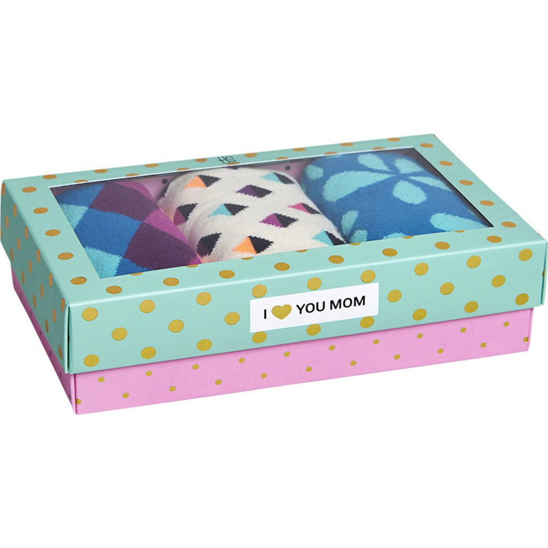Happy Socks I Love Mom Socks 3 Pack Box Set | Pastel Combo