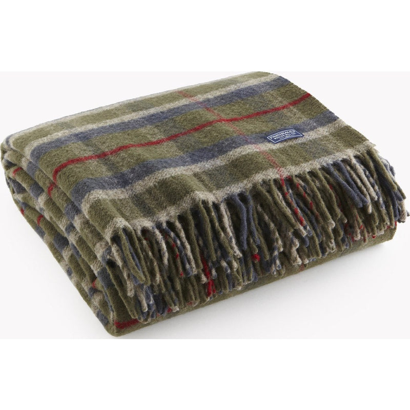 Faribault Hatchet Plaid Wool Throw | Olive 10420 50x72
