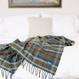 Faribault Hatchet Plaid Wool Throw | Olive 10420 50x72
