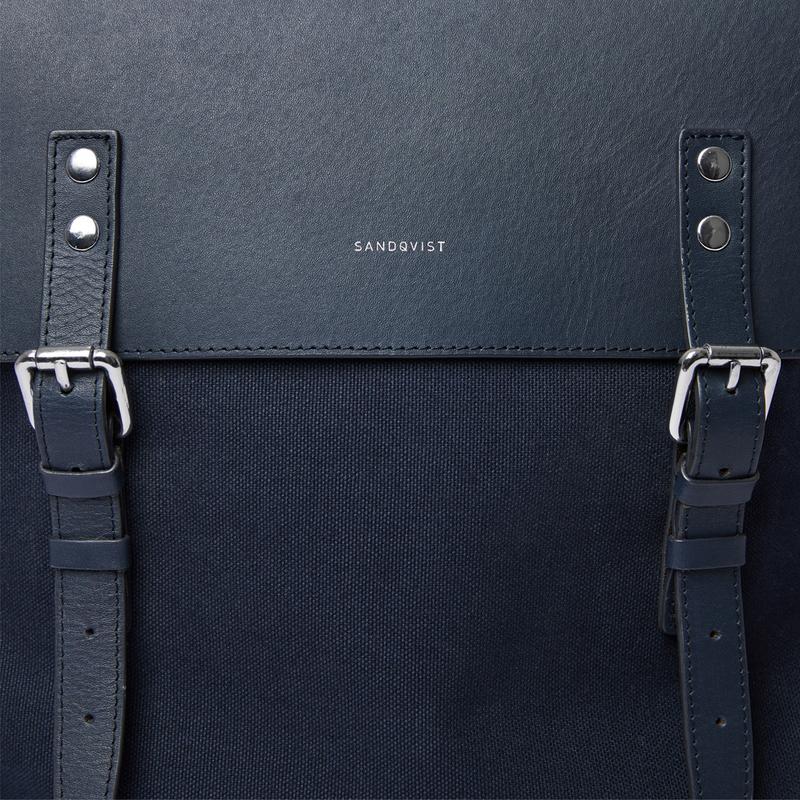 Sandqvist Hege Backpack - Navy with Navy Leather SQA1228