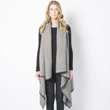 Faribault Women's Herringbone Wool Blanket Vest | Charcoal 14831 One Size