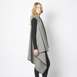 Faribault Women's Herringbone Wool Blanket Vest | Charcoal 14831 One Size