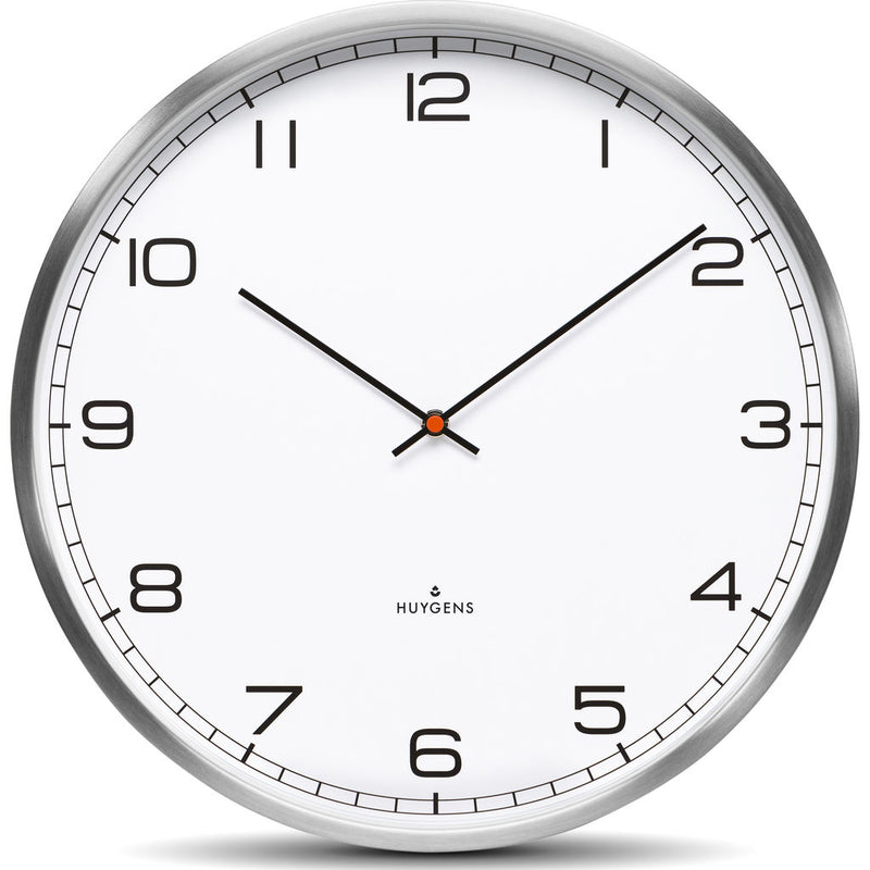 Huygens One25 White Arabic Wall Clock | Stainless Steel HU10011