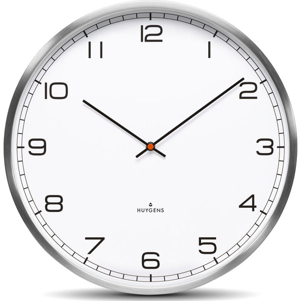 Huygens One45 White Arabic Wall Clock | Stainless Steel HU10013