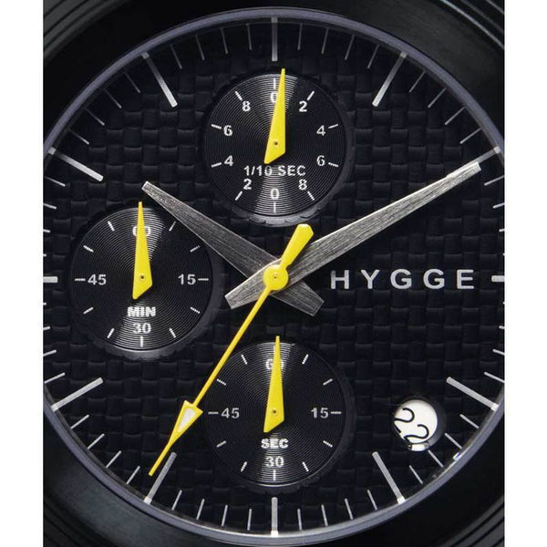 Hygge 2312 Series Chronograph Black/Black Watch | Leather