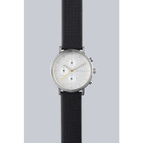 Hygge 2204 Series Silver Watch | Leather