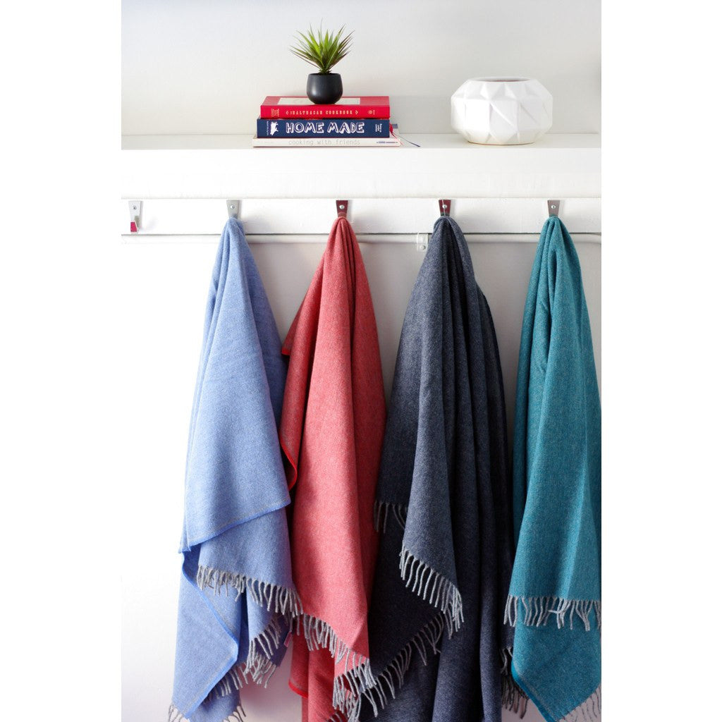 Faribault Ashby Twill Wool Throw Terracotta 16590 50x72 Sportique