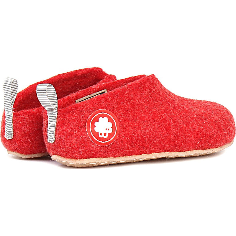 Baabuk Gus Kid's Wool Slippers | Red 25 GUS03-R1-R-25
