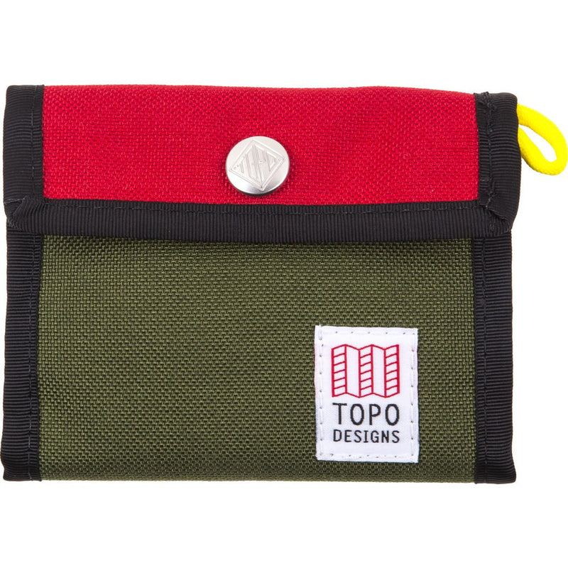 Topo Designs Tri-Fold Snap Wallet | Red/Olive