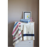 Faribault Baby Anchor Wool Blanket | Cream/Navy 8878 Baby 45x45