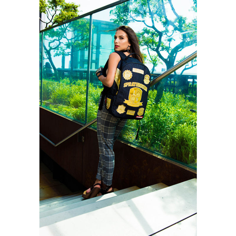 Sprayground Ivy League Backpack | Denim/Gold-910B1136NSZ