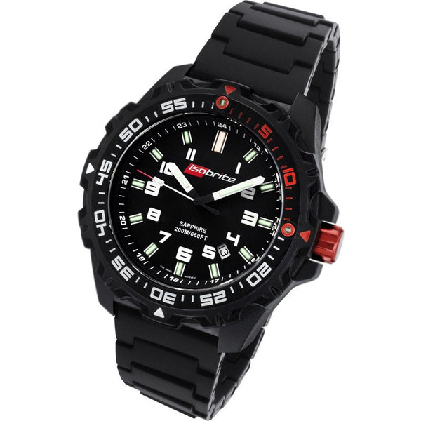 Isobrite Valor ISO100-PU T100 Black-Green Watch | Black Polyurethane