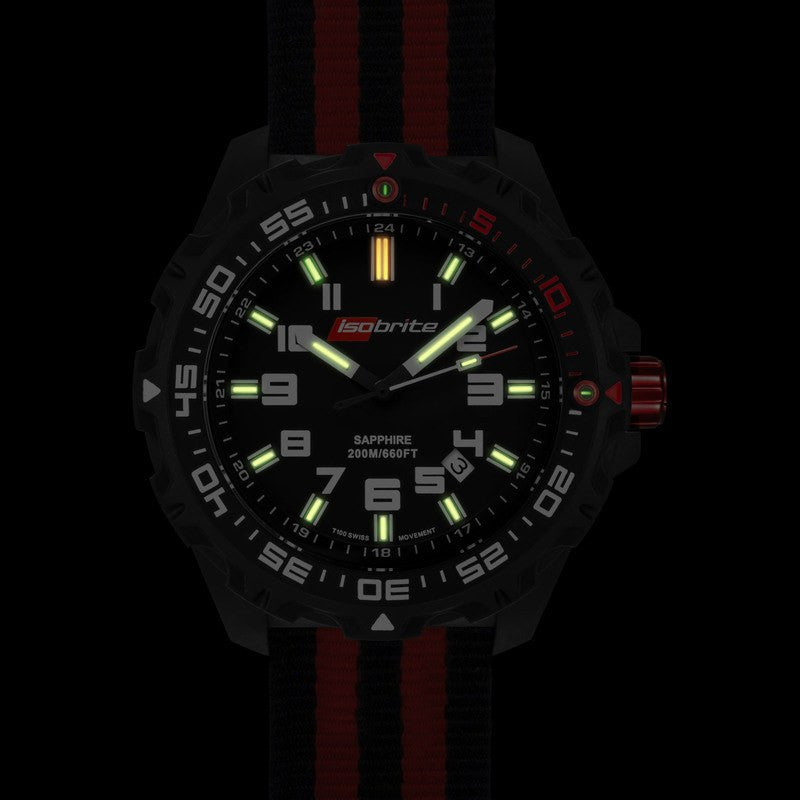 Isobrite T100 Limited Concept Men's Watch Black-Red | Nylon ISO100NTR