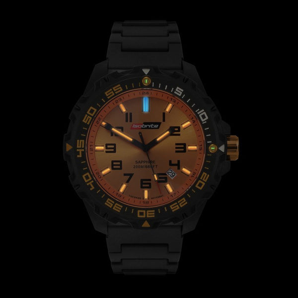 Isobrite T100 Valor Polycarbonate Men's Watch Black-Orange | Polyurethane ISO312