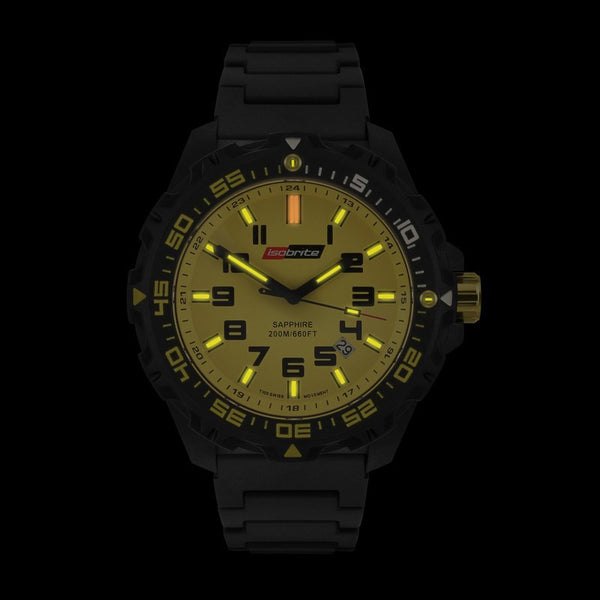 Isobrite T100 Valor Polycarbonate Men's Watch Black-Yellow | Polyurethane ISO313