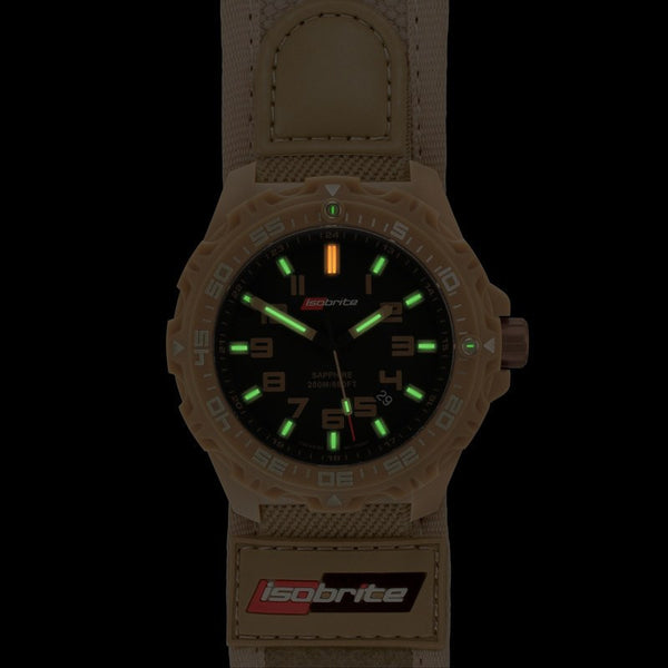Isobrite T100 Valor Polycarbonate Men's Watch Tan-Black | Nylon ISO316